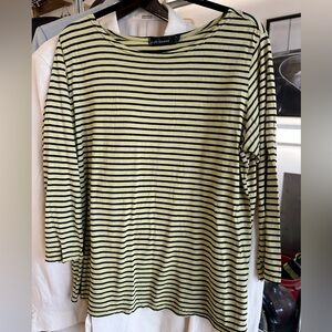 Cut Loose Black and Cream Striped Top